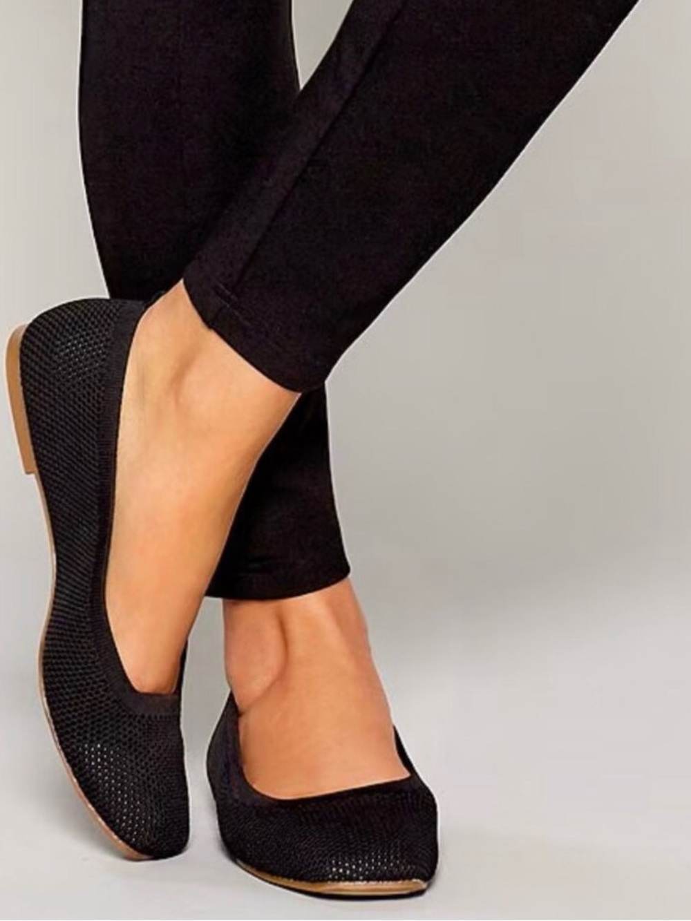 Lucky Brand Black Knit Ballet Flats